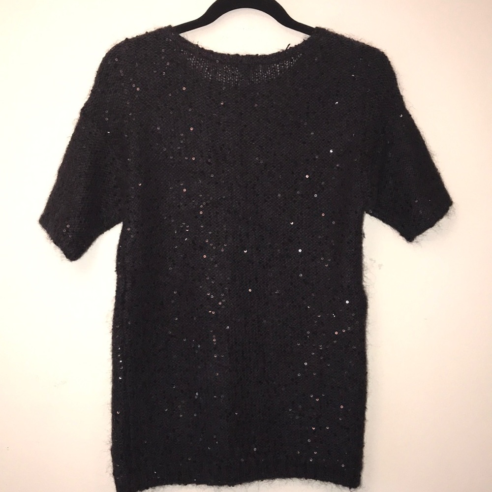 ANN TAYLOR SHORT SLEEVES SEQUIN SWEATER - S - Picture 3 of 4